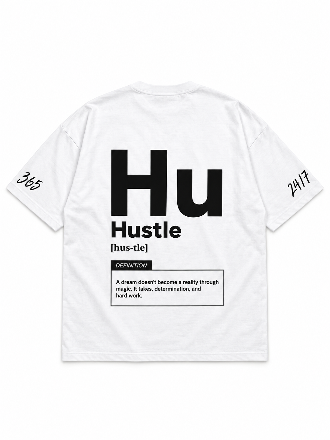 Different HSL Hustle тениска — мотивационна оверсайз тениска, черен цвят