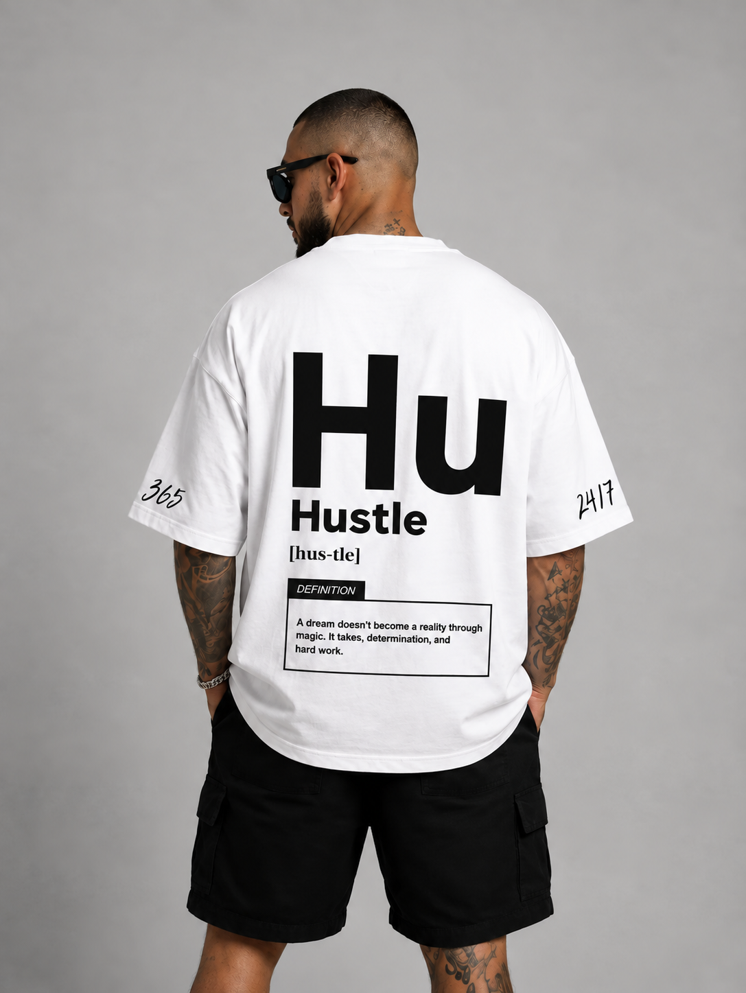 Different HSL Hustle тениска — бял цвят