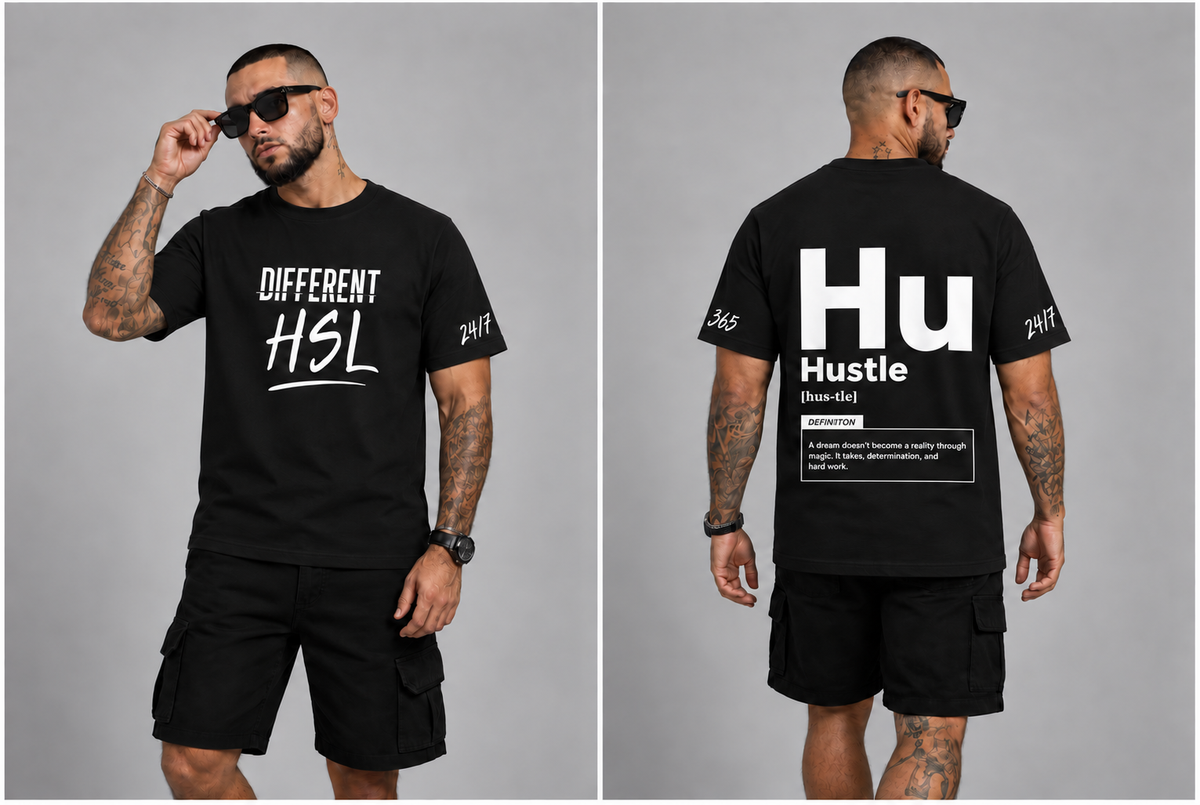 Different HSL Hustle тениска — овърсайз кройка